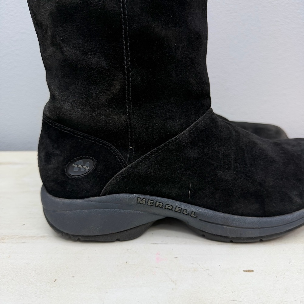 Merrell Black Suede Primo Chill Winter Boots Size 7.5 - Picture 4 of 9